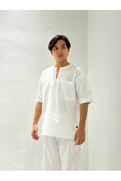 Kurta Short Sleeve Gargas, White